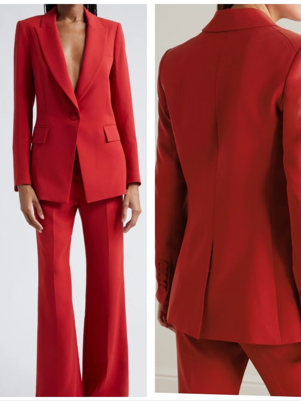 Veronica Beard Long And Lean Crepe Jacket Red Size 2